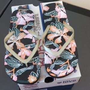 Floral Flip Flops with Tropical Design